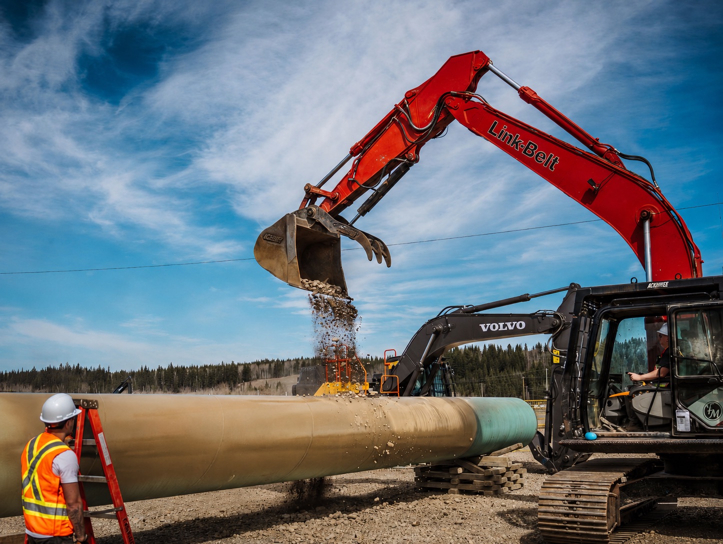 Tennexor spray-applied polyurea coating applied to buried oil and gas pipeline